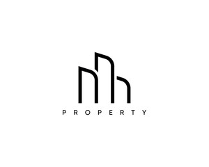 Real estate logo design concept. Building logo. Modern apartment, palace, architecture, construction, skyscrapers, cityscape, residence, property logo design template.