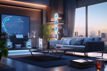 Virtual assistants and smart home technology concept, Generative AI