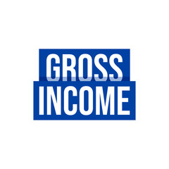 Gross income total money business company text icon label design vector