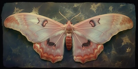 AI Generated. AI Generative. photo realistic illustration of A macro of a rare beautiful lunar moth. Graphic Art Illustration - obrazy, fototapety, plakaty