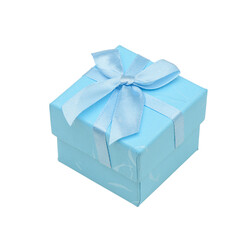 Blue gift box isolated 