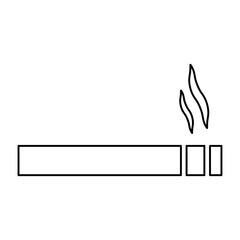 Cigarette line icon. Smoke symbol. Vector illustration isolated on white background