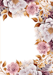 Watercolor delicate blossom floral illustration - frame, border with bright blush, red, white, pink, vivid flowers, green leaves, for wedding stationary, greetings, wallpapers, fashion, wrapping