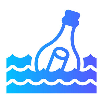 message in a bottle gradient icon