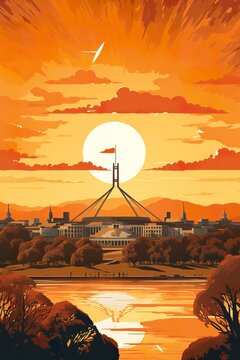 Australia - Canberra retro poster (ai)
