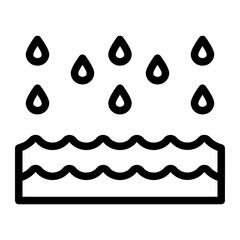 water drops line icon