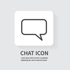 Chat icon. Speech Bubble icon isolated on white background. Vector illustration.