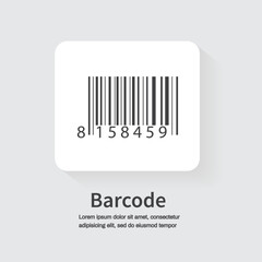 Bar code on white background. Realistic barcode icon. Vector illustration.