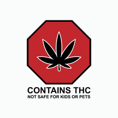 THC Contain Icon - Vector, Sign and Symbol for Design, Presentation, Website or Apps Elements.