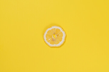 lemon slices on a yellow background