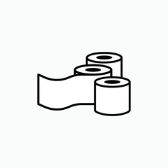 Toilet Paper Icon. Tissue Symbol As Simple Vector Sign for Design and Website, Presentation or Application.