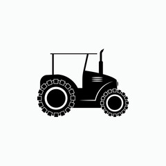 Tractor Icon. Agricultural Equipment Symbol As Simple Vector Sign for Design and Website, Presentation or Application.