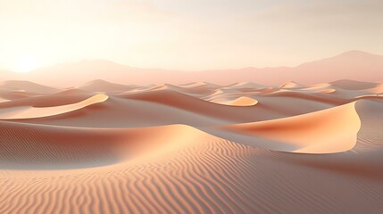 a desert landscape with sand dunes - obrazy, fototapety, plakaty