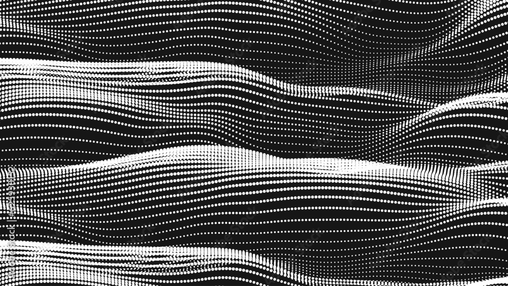 Wall mural point wave smooth texture. abstract dot background. technological cyberspace background.
