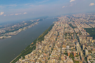 Fototapeta premium Helicopter flight over New York