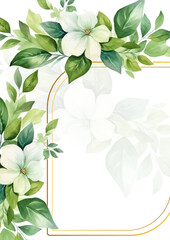 Luxury botanical gold wedding frame elements 