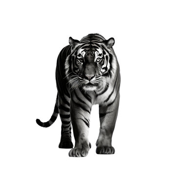 tiger looking isolated on white