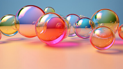 Soap bubbles 3d illustration circles