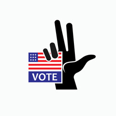 Vote Icon. Campaign Element, USA Election Symbol - Vector Logo Template.