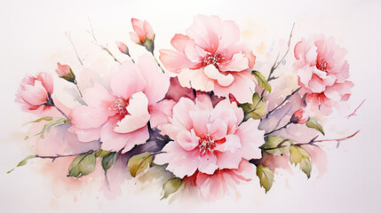 Naklejka na ściany i meble blossom flower watercolor texture background