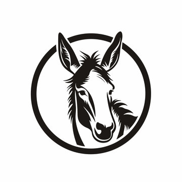 Donkey logo, donkey icon, donkey head, vector