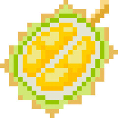 durian cartoon icon in pixel style