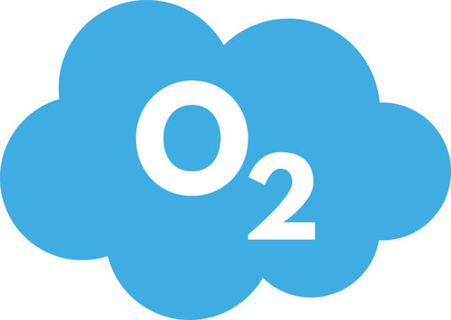 blue oxygen cloud icon vector . O2 cloud icon . O2 icon 