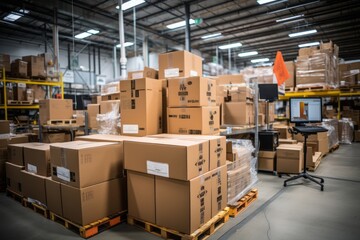 Warehouse For E Commerce Fulfillment Works, Generative AI 