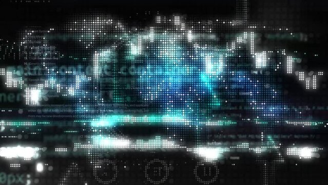 modern digital stylized dots pattern overlay animation with countdown from ten numbers to zero. 10 secods background.