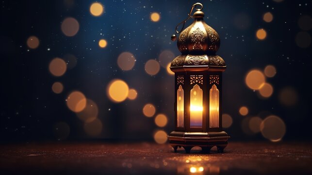3D cartoon illustrations of mosques and lanterns produced for the holy festival.AI generated.