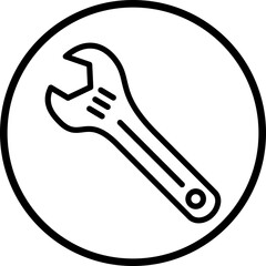 Vector Design Wrench Icon Style