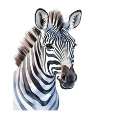 Fototapeta na wymiar zebra isolated on white, Generative AI