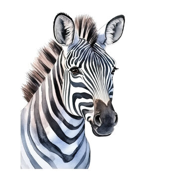 zebra isolated on white, Generative AI