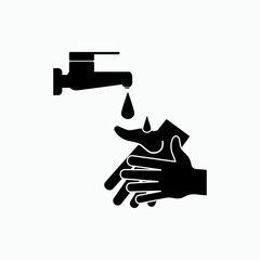 Wash Hand Icon. New Habit, Endemic. Activity Symbol - As Simple Vector, Sign for Website Design, Presentation or Application.