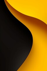 minimal Vibrant dynamic yellow and black wave background in modern style