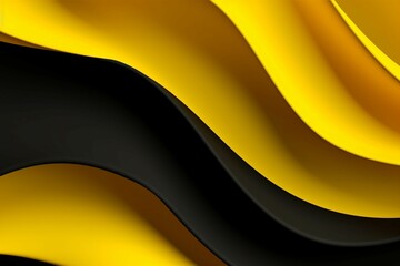 minimal Vibrant dynamic yellow and black wave background in modern style