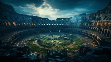 view of the colosseum - obrazy, fototapety, plakaty