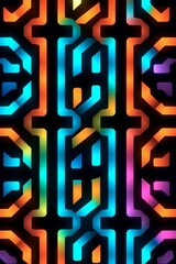 neon negative space, seamless pattern