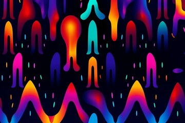 neon negative space, seamless pattern