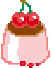 pudding cartoon icon in pixel style