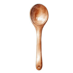 AI-generated illustration of a wooden spoon - watercolor style.