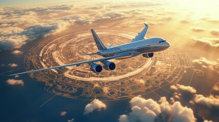 Obraz premium World tourism day background to generate 3D landscape illustrations such as planes, ships, cities, travel boxes,AI generated.