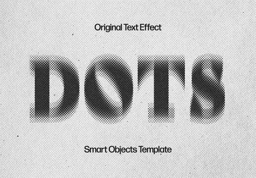Blurred Dots Text Effect Mockup