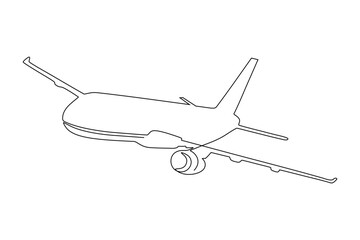airplane continuous line art drawing