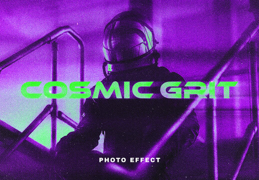 Cosmic Grit Photo Effect Mockup