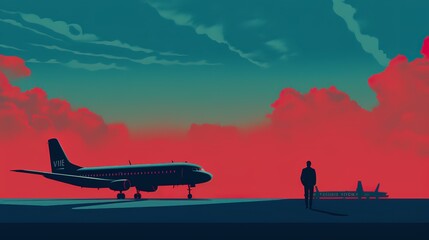 World tourism day background to generate 3D landscape illustrations such as planes, ships, cities, travel boxes,AI generated.