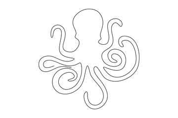 octopus continuous line art drawing © AJENGFITIASARI