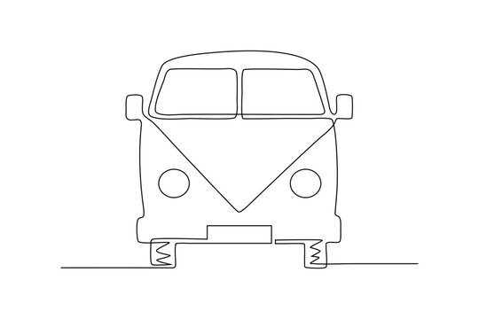 recommend clip art: vintage car continuous line art drawing