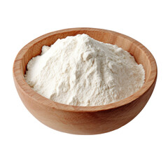 Fototapeta na wymiar Cut-Off Flour Powder in Wooden Bowl