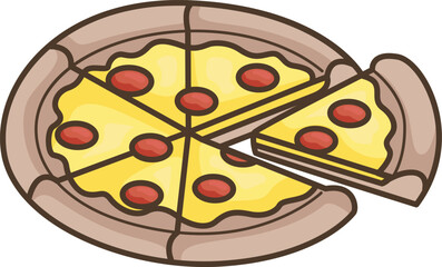 a vector of a pizza